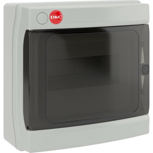 Настенный щиток DKC ЩРн-П-8 прозрачная дверь IP65 серый 85608