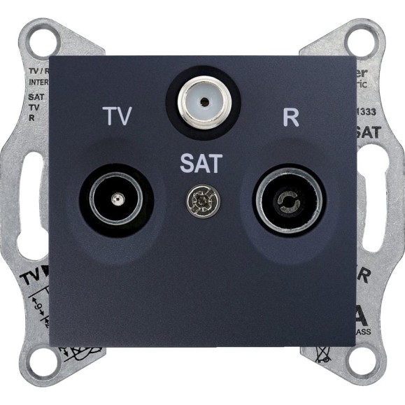Розетка Systeme Electric Sedna TV/R/SAT оконечная, графит, 1db SE SDN3501370
