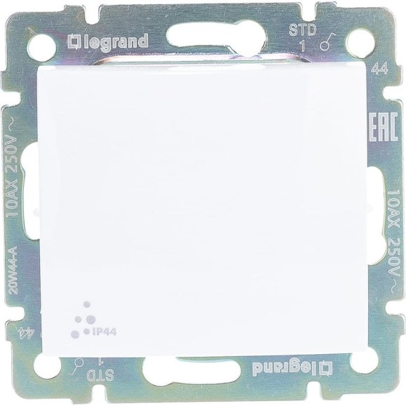 Одноклавишный выключатель, белый, IP44 Legrand Valena 774201 Одноклавишный выключатель, белый, IP44 Legrand Valena 774201