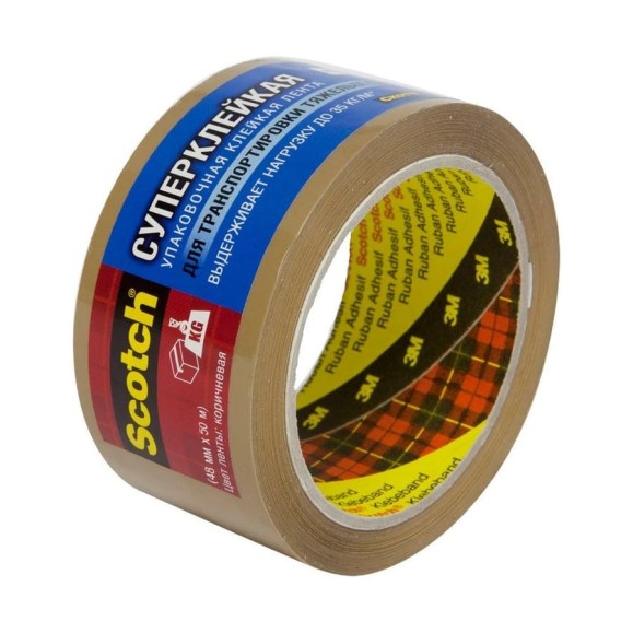 Упаковочная клейкая лента Scotch 3645B Classic ХОТ МЕЛТ, коричневая, 48ммх 50м 7100221229