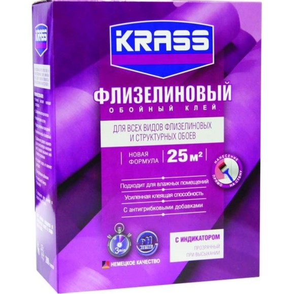 Флизелиновый клей для обоев KRASS 200г Россия 0005444 Флизелиновый клей для обоев KRASS 200г Россия 0005444