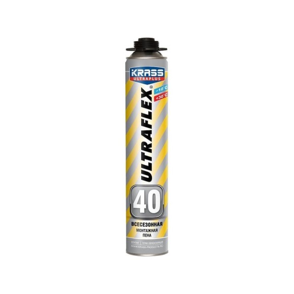 Монтажная пена KRASS ULTRAFLEX 40 Пистолетная Всесезонная Россия 0005279