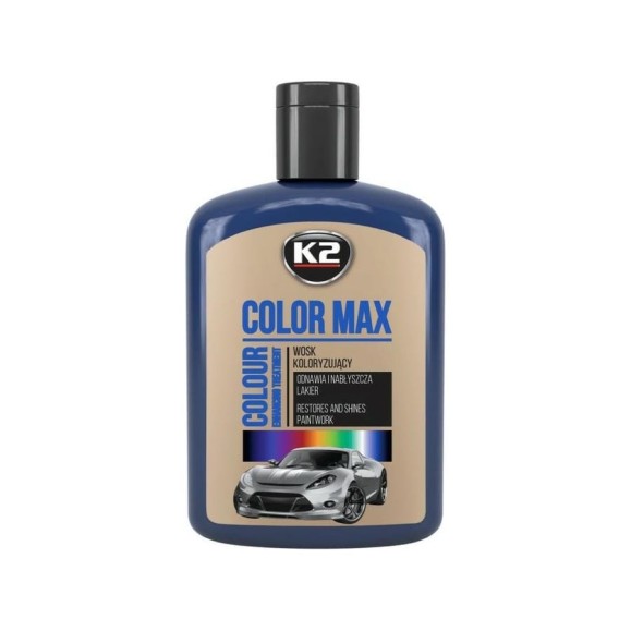 Полироль цветная с воском K2 COLOR MAX 200 мл темно-синий EK020GR