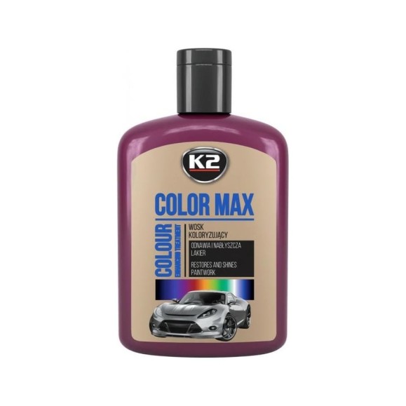 Полироль цветная с воском K2 COLOR MAX 200 мл темно-красный EK020BO