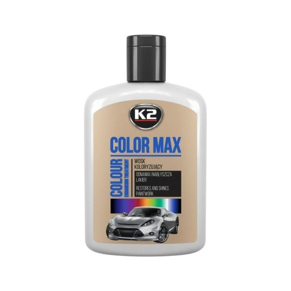 Полироль цветная с воском K2 COLOR MAX 200 мл серебряный EK020SR