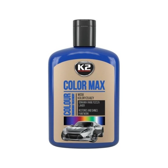 Полироль цветная с воском K2 COLOR MAX 200 мл синий EK020NI