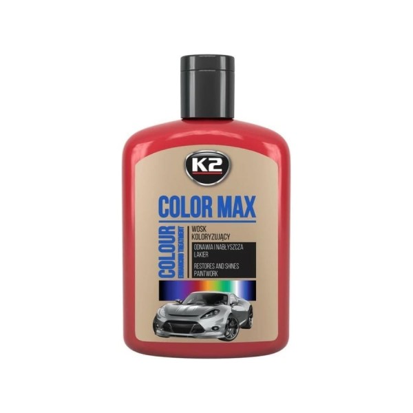 Полироль цветная с воском K2 COLOR MAX 200 мл красный EK020CE