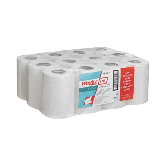 Протирочный материал Kimberly-Clark WypAll L10 упаковка 12 рулонов, белый 7374