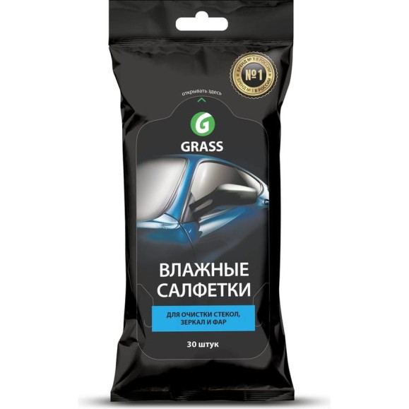Влажные салфетки для очистки стекол, зеркал и фар 30 шт Grass IT-0313 Влажные салфетки для очистки стекол, зеркал и фар 30 шт Grass IT-0313