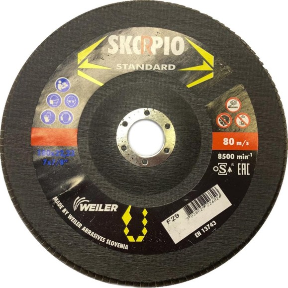 Круг лепестковый STANDART (180х22.23 мм; A40; F29) SKORPIO 710922 Круг лепестковый STANDART (180х22.23 мм; A40; F29) SKORPIO 710922