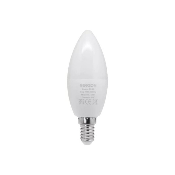 Умная LED лампа RGB GEOZON RG-02 E14, C37, 5.5W, Wi-Fi, AC 220-250В, 50-60Гц, 350lm, white GSH-SLR02