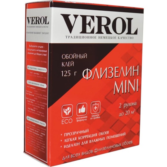 Обойный клей Verol ФЛИЗЕЛИН MINI 125 гр 144 Обойный клей Verol ФЛИЗЕЛИН MINI 125 гр 144