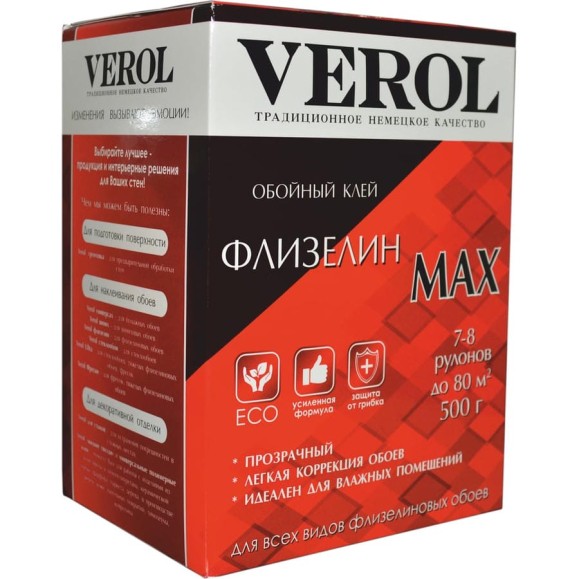 Обойный клей Verol ФЛИЗЕЛИН MAX 500 гр 52 Обойный клей Verol ФЛИЗЕЛИН MAX 500 гр 52