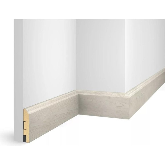 Плинтус COSCA DECOR ЕP07 NanoFlex дуб перламутровый, 80x16x2400 мм, МДФ СПБ081593