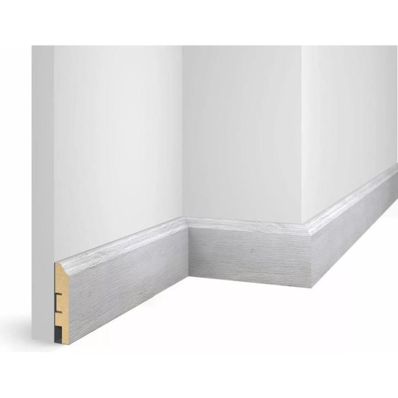Плинтус COSCA DECOR WP07 экошпон, дуб старинный серый, 80x16x2400 мм, МДФ СПБ103729