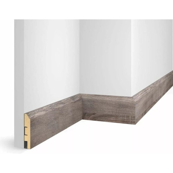 Плинтус COSCA DECOR WP07 экошпон, дуб дымчатый, 80x16x2400 мм, МДФ СПБ103733 Плинтус COSCA DECOR WP07 экошпон, дуб дымчатый, 80x16x2400 мм, МДФ СПБ103733