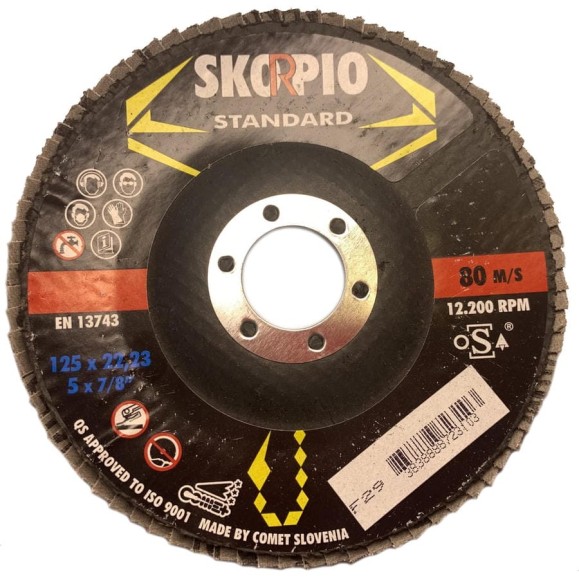 Круг лепестковый STANDART (125х22.23 мм; Z40; F29) SKORPIO 710925 Круг лепестковый STANDART (125х22.23 мм; Z40; F29) SKORPIO 710925