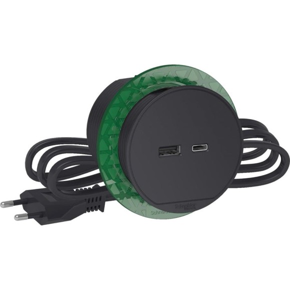 Розеточный блок usb тип А + тип С Systeme Electric Unica System+ Антрацит SE INS44009