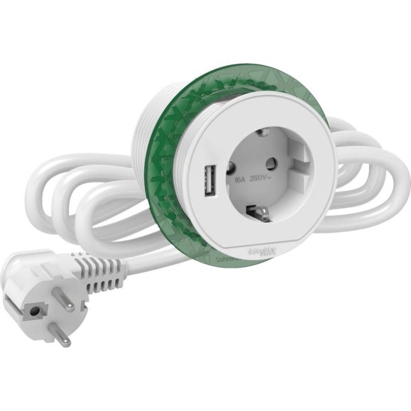 Розеточный блок (2к+з)+usb тип А Systeme Electric Unica System+ Белый SE INS44004 Розеточный блок (2к+з)+usb тип А Systeme Electric Unica System+ Белый SE INS44004