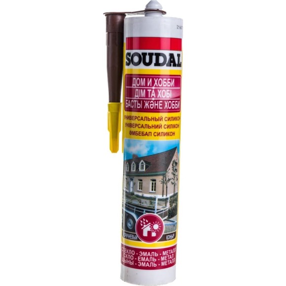 Универсальный силикон SOUDAL коричневый 118298