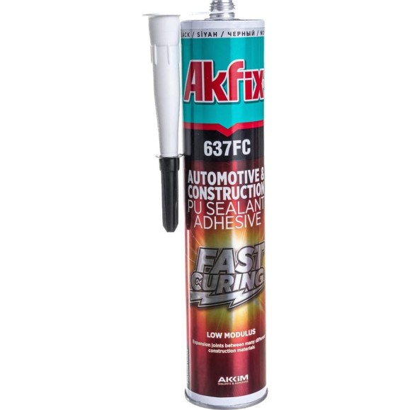 Полиуретановый быстросохнущий герметик Akfix 637FC, черный, 310 мл AA373