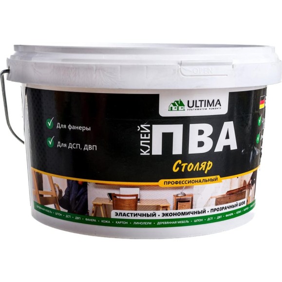 Клей ПВА ULTIMA СТОЛЯР ведро 2,3кг ULTSTL23 Клей ПВА ULTIMA СТОЛЯР ведро 2,3кг ULTSTL23