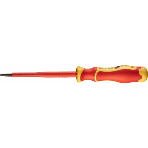 Шлицевая диэлектрическая отвертка NEO Tools 1000V SL4x100 мм, S2, двухкомпонентная рукоятка 04-132