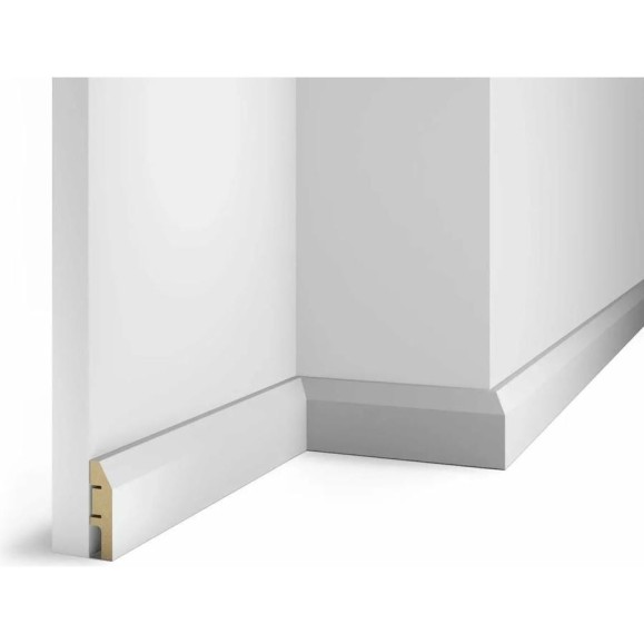 Плинтус COSCA DECOR AP04 под покраску, белый, 60x16x2400 мм, МДФ, с пазом СПБ077578 Плинтус COSCA DECOR AP04 под покраску, белый, 60x16x2400 мм, МДФ, с пазом СПБ077578