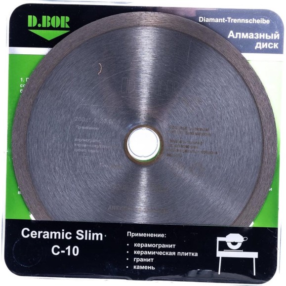 Диск алмазный Ceramic Slim C-10 (200x1.8x30/25.4 мм) D.BOR CS-C-10-0200-030 Диск алмазный Ceramic Slim C-10 (200x1.8x30/25.4 мм) D.BOR CS-C-10-0200-030