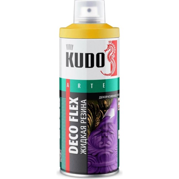 Краска для декоративных работ KUDO DECO FLEX жидкая резинажёлтая KU-5303