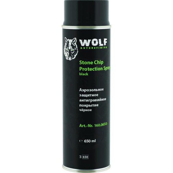 Антигравий WOLF чёрный, спрей 650мл 8735 160.0650