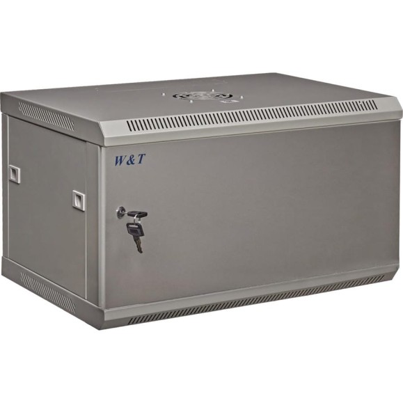 Шкаф 19" телекоммуникационный настенный серверный 9U 600x450 мм серый W&T M096045GWT M096045GWTWOF