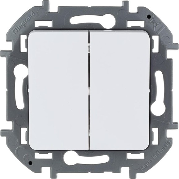 Двухклавишный выключатель Legrand - INSPIRIA - 10 AX - 250 В - белый 673620