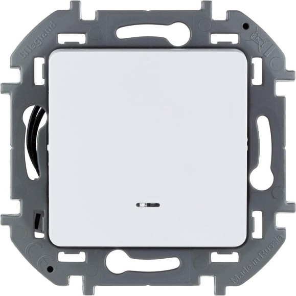 Переключатель Legrand одноклавишный с подсветкой/индикацией Legrand Inspiria 10А 250В безвинтовые зажимы белый 673660
