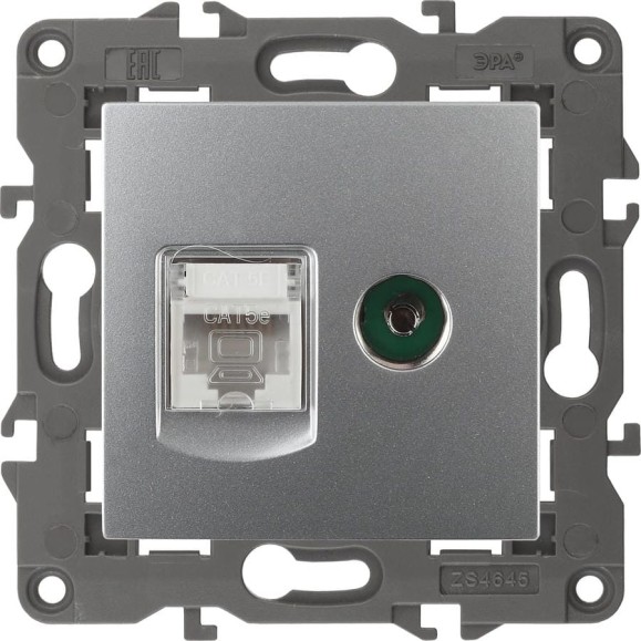 Розетка ЭРА 14-3110-03 RJ45 TV, IP20, алюминий Б0034316