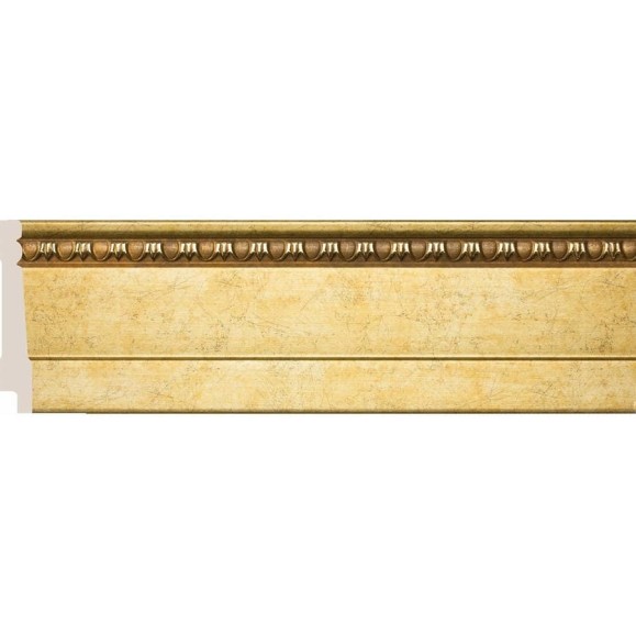 Плинтус Cosca Decor интерьерный багет, 90 мм, античное золото СПБ029378
