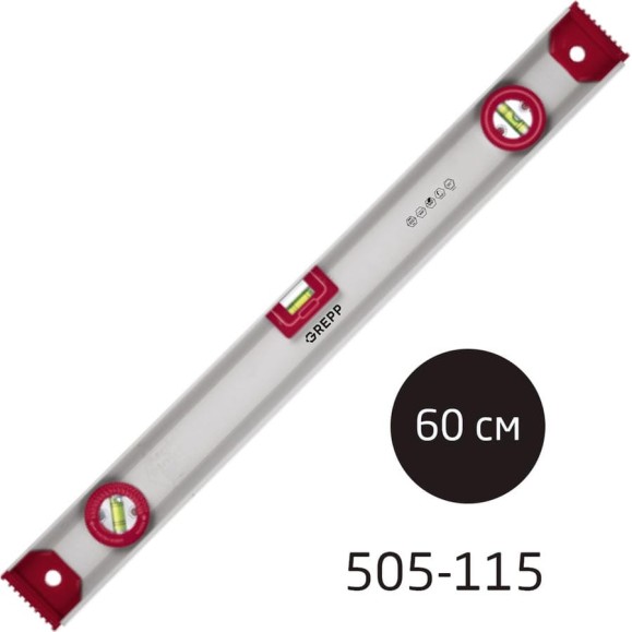 Алюминиевый уровень Ladina, 60 см, 3 глазка, /60 505-115 Алюминиевый уровень Ladina, 60 см, 3 глазка, /60 505-115