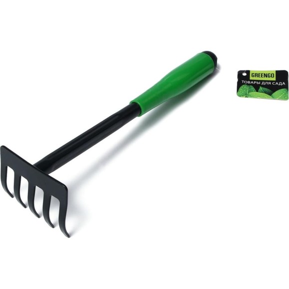 Грабли Greengo 30 см, рукоять зелёный пластик 150706 Грабли Greengo 30 см, рукоять зелёный пластик 150706
