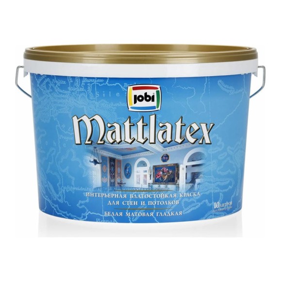 Краска интерьерная влагостойкая JOBI MATTLATEX 10 л 11818