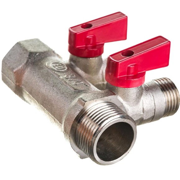 Коллектор с отсекающими шаровыми кранами EUROS 2 выхода 3/4" x 1/2" EU.ST3042125 2x34x12 Коллектор с отсекающими шаровыми кранами EUROS 2 выхода 3/4" x 1/2" EU.ST3042125 2x34x12