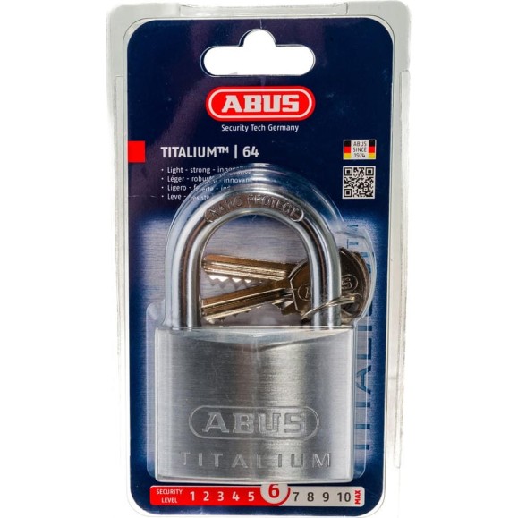 Навесной замок ABUS 64TI/60 TITALIUM B\EFSPP 64972 Навесной замок ABUS 64TI/60 TITALIUM B\EFSPP 64972
