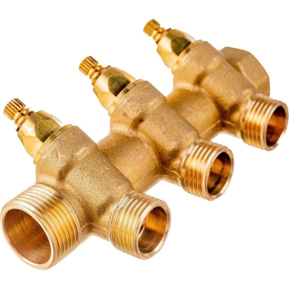 Коллектор Uni-Fitt НВ 3/4", 3х1/2", Н 40 мм, с вентилями 400G3230 Коллектор Uni-Fitt НВ 3/4", 3х1/2", Н 40 мм, с вентилями 400G3230