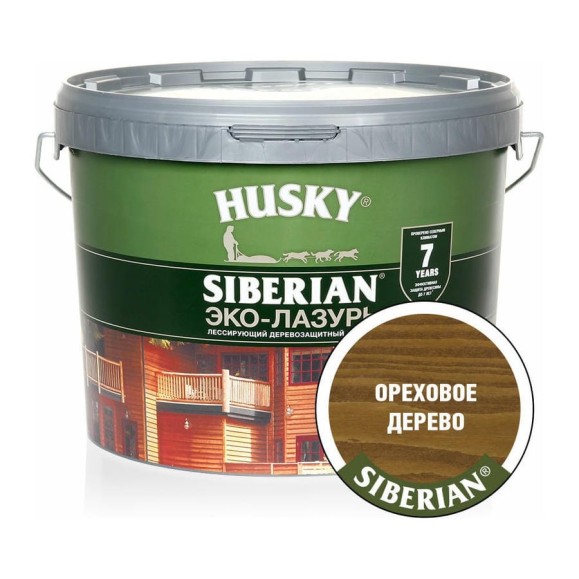 Эко-лазурь HUSKY ореховое дерево 9 л 25224 Эко-лазурь HUSKY ореховое дерево 9 л 25224