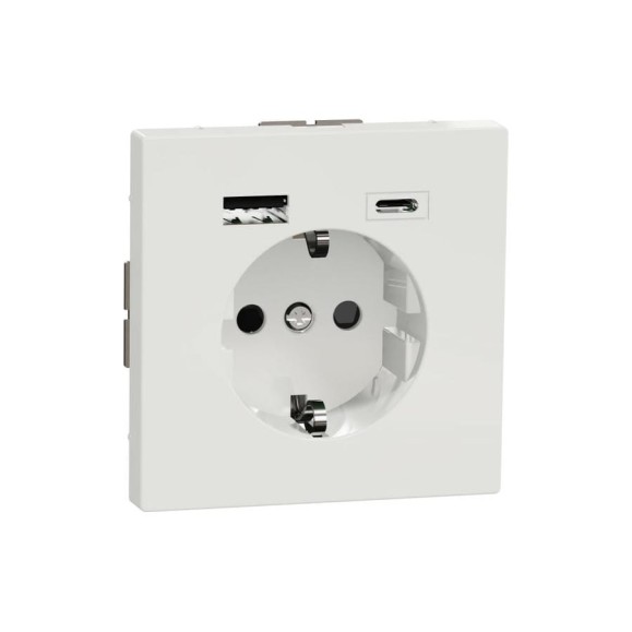 Силовая розетка с зарядкой Systeme Electric MERTEN D-Life Белый Лотос 16 A SE MTN2367-6035