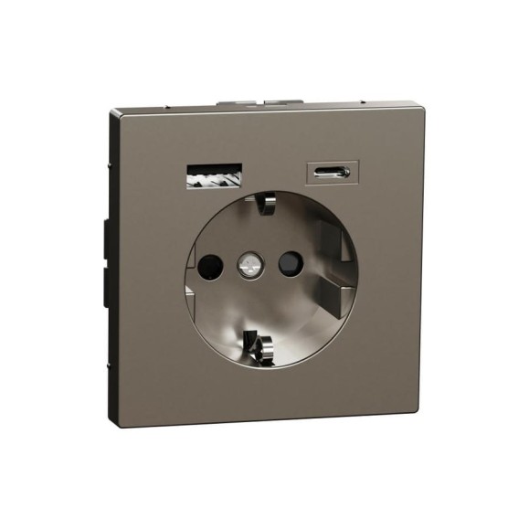 Силовая розетка Systeme Electric MERTEN D-Life Нержавеющая Сталь 16 A SE MTN2367-6036