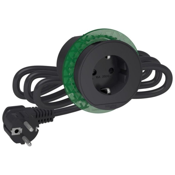 Розеточный блок Systeme Electric Unica System+ Антрацит 1х 2к+з SE INS44001