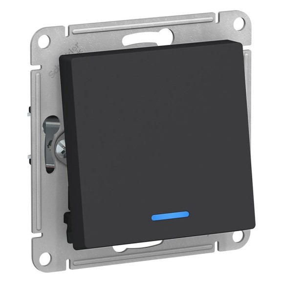 1-клавишный переключатель Systeme Electric AtlasDesign Карбон с подсветкой, сх.6а SE ATN001063