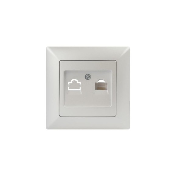 Розетка Intro Solo 4-303-06 информационная RJ45, IP20, СУ, перламутр, Б0053993