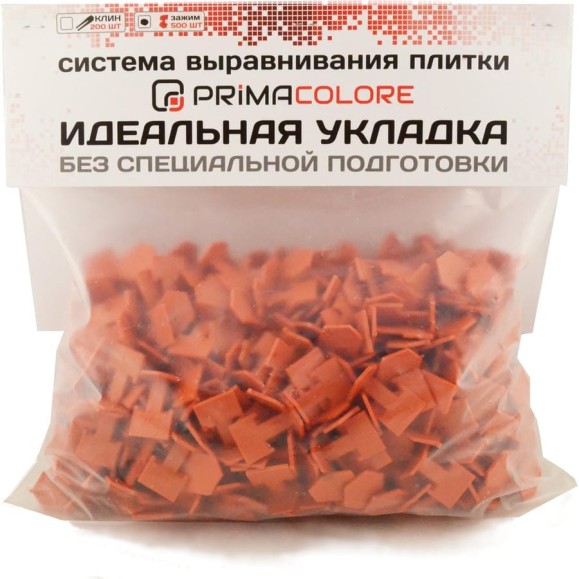 Система выравнивания плитки СВП (500 шт; 1 мм; зажимы; пакет ПЭНД) PRIMOCOLOR Z-15001 Система выравнивания плитки СВП (500 шт; 1 мм; зажимы; пакет ПЭНД) PRIMOCOLOR Z-15001