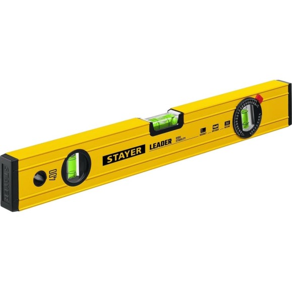 Уровень STAYER Leader 400 мм строительный фрезерованный 3466-040_z01 Уровень STAYER Leader 400 мм строительный фрезерованный 3466-040_z01